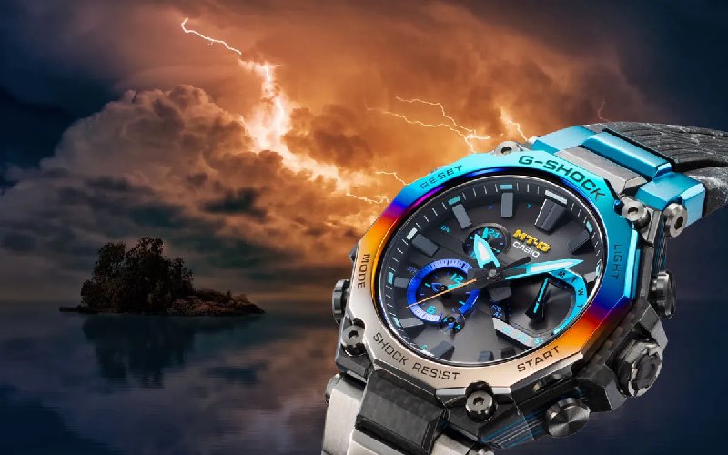 Новые часы Casio Storm Chaser G-Shock Metal с радужным дизайном