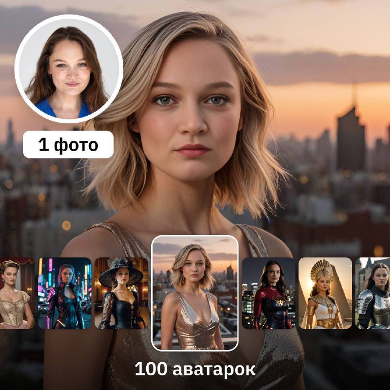 Получите 100 уникальных аватарок, отправив селфи боту