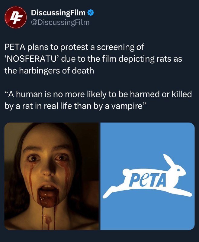 Протест против фильма «Носферату» и PETA