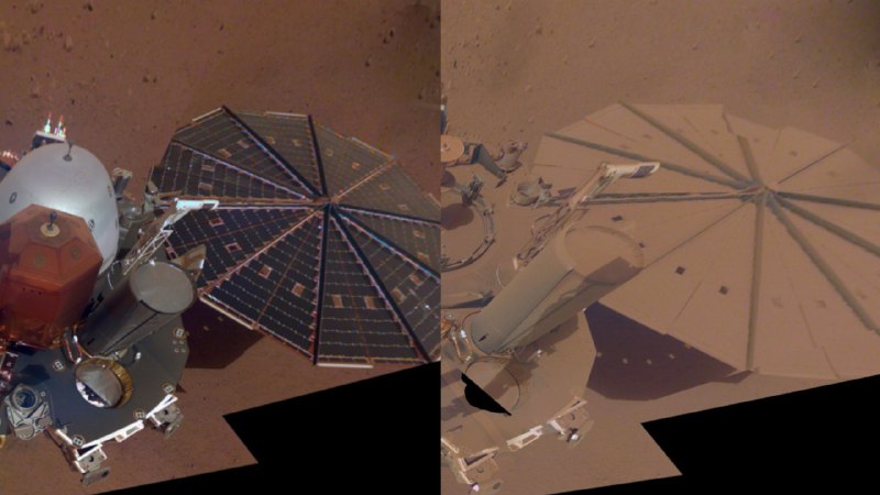 NASA исследует пылевое покрытие зонда InSight на Марсе