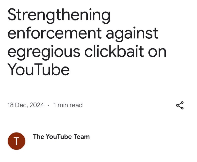 YouTube усиливает борьбу с кликбейтом