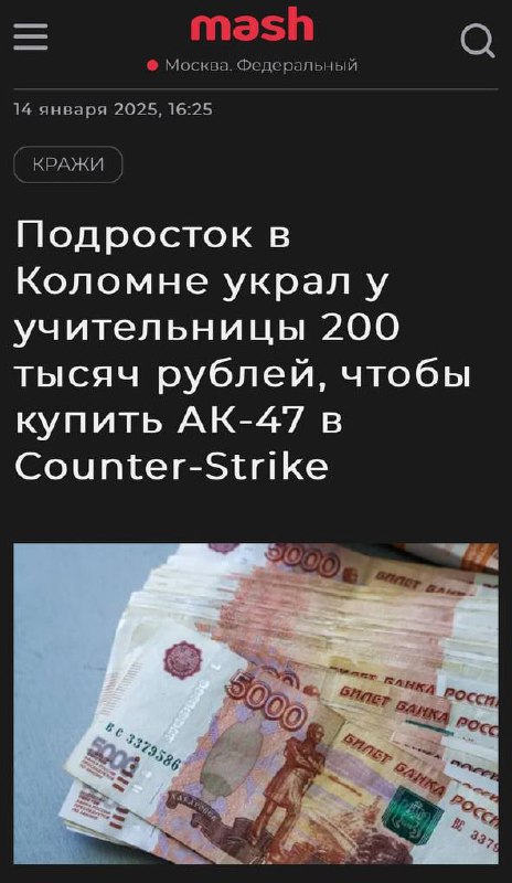 Подросток украл деньги у учительницы ради виртуальной покупки