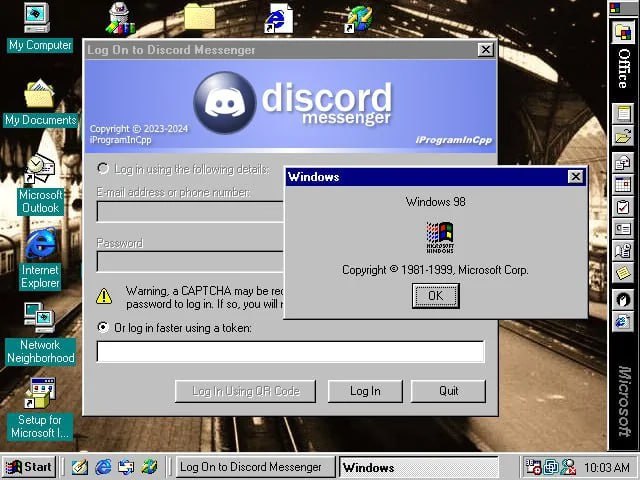 Создан клиент Discord для ретро-систем Windows 95 и 98