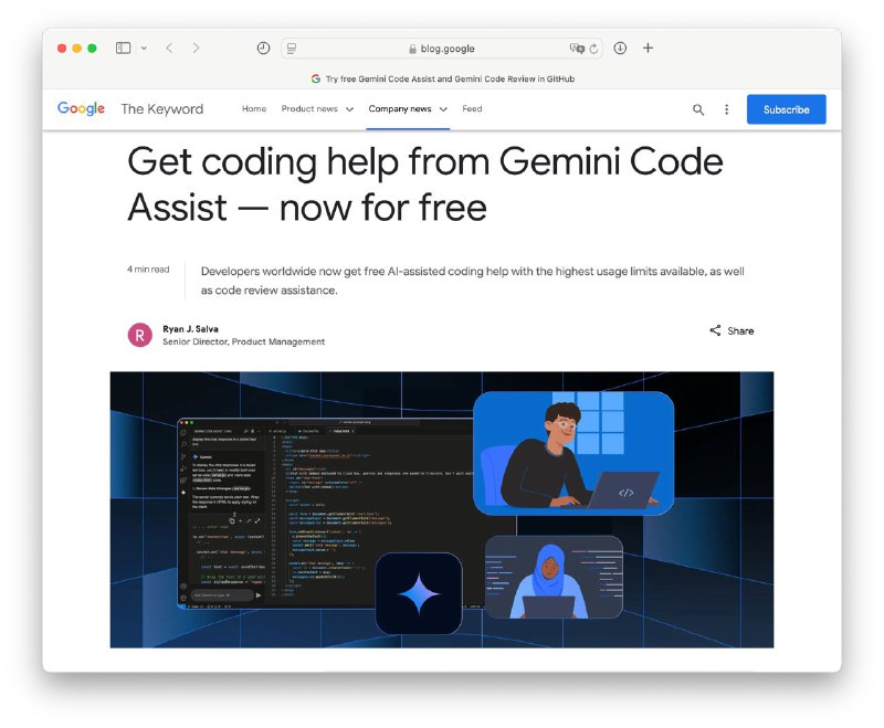 Новый бесплатный ИИ-ассистент для программистов от Google