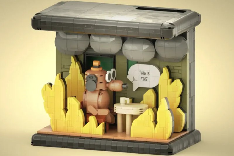 LEGO-версия мема ‘This Is Fine’: новинка для любителей интернет-культуры