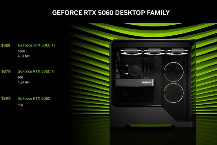 Официальные новости о видеокартах NVIDIA RTX 5060: цена и характеристики