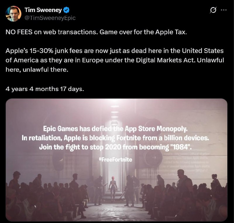 Суд запрещает Apple взимать комиссию за внешние покупки и ограничивать разработчиков