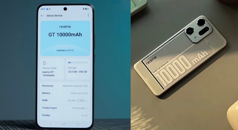 Realme представила смартфон с рекордной батареей на 10 000 мАч