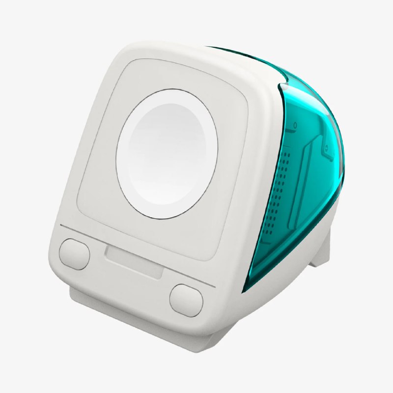 Восстановленная классика: миниатюрная подставка для зарядки Apple Watch в стиле iMac G3