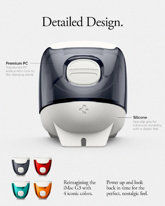 Восстановленная классика: миниатюрная подставка для зарядки Apple Watch в стиле iMac G3