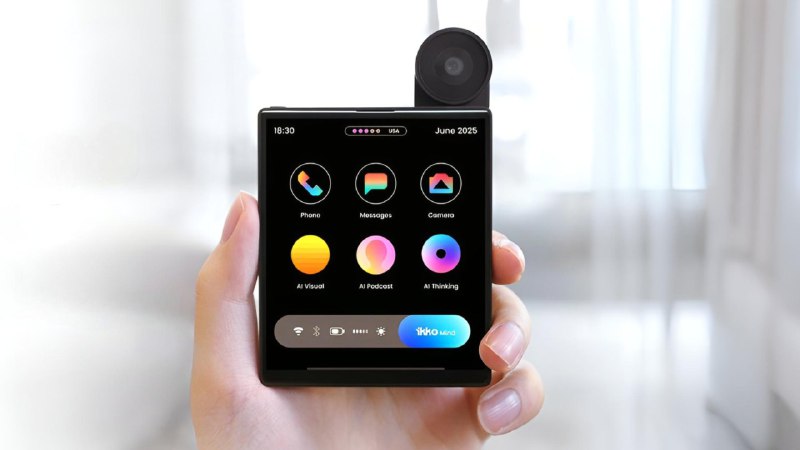 Инновационный квадратный смартфон iKKO Mind One с AI-функциями и откидной камерой
