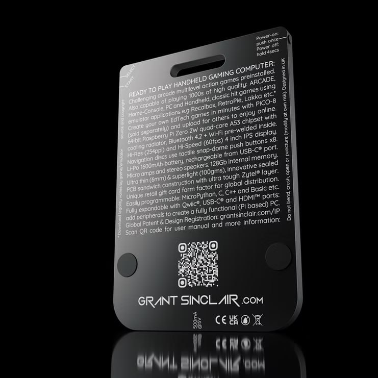 Компактная портативная консоль GamerCard на базе Raspberry Pi Zero 2W