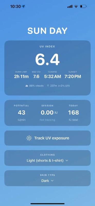 Новое приложение Sun Day помогает безопасно загорать и контролировать уровень ультрафиолета