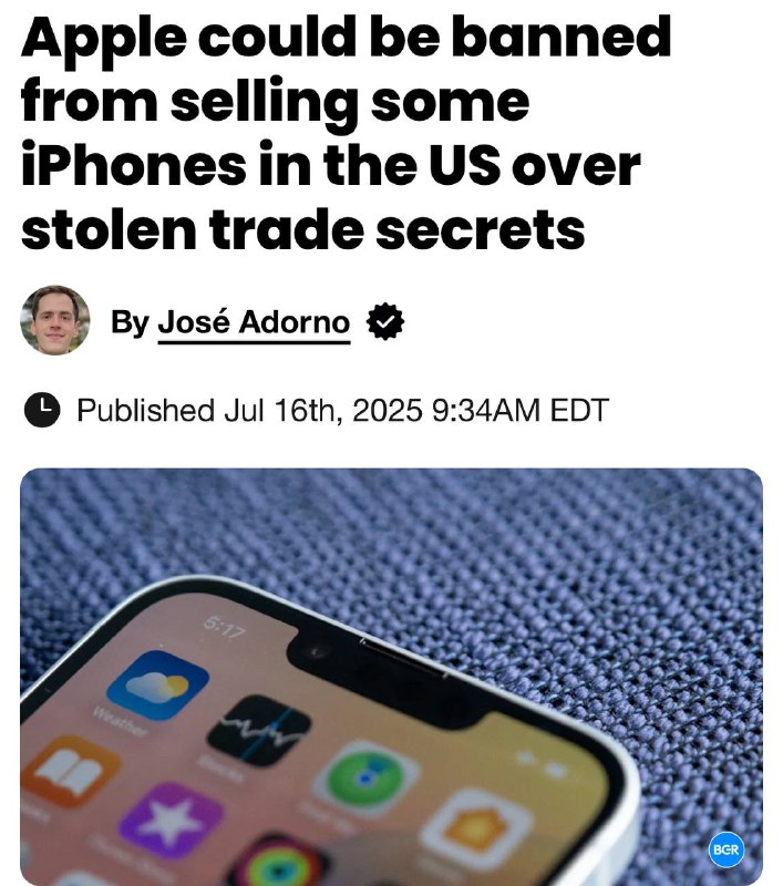 В США могут запретить продажу некоторых моделей iPhone из-за нарушений с Samsung
